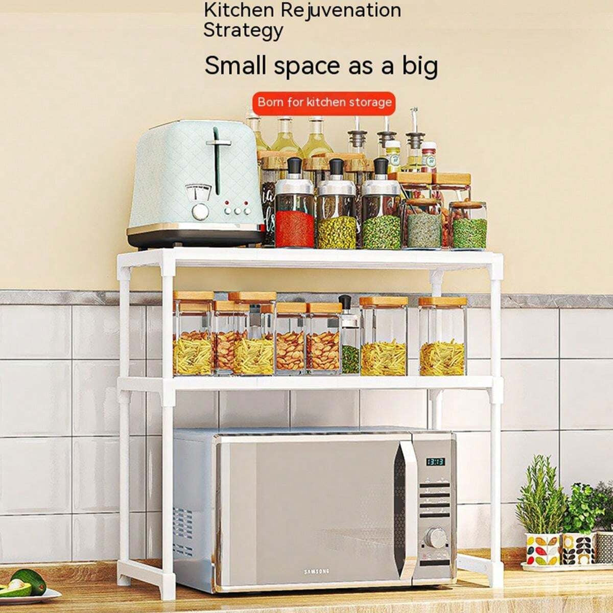 Estanteria extensible para microondas