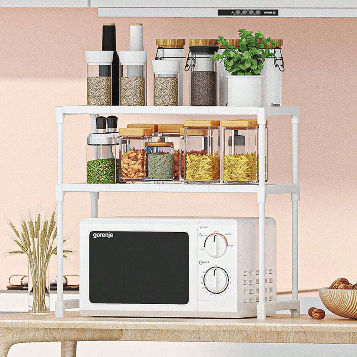 Estanteria extensible para microondas