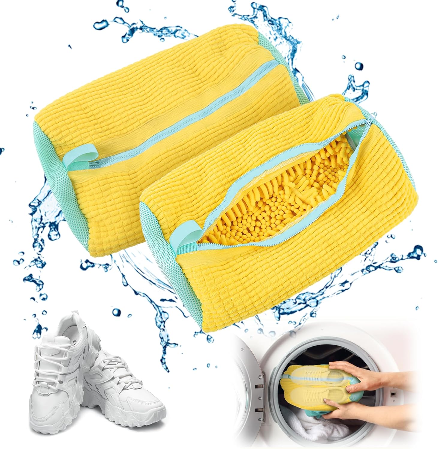 2 Bolsas protectoras para lavar zapatillas en lavadora