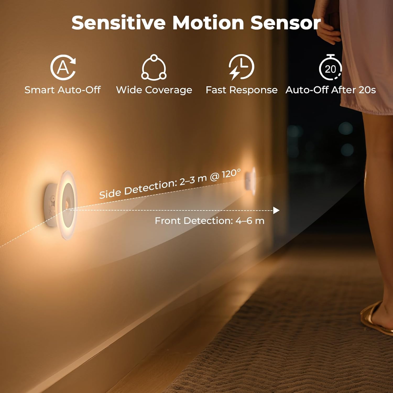 Luz nocturna LED con detector de movimiento